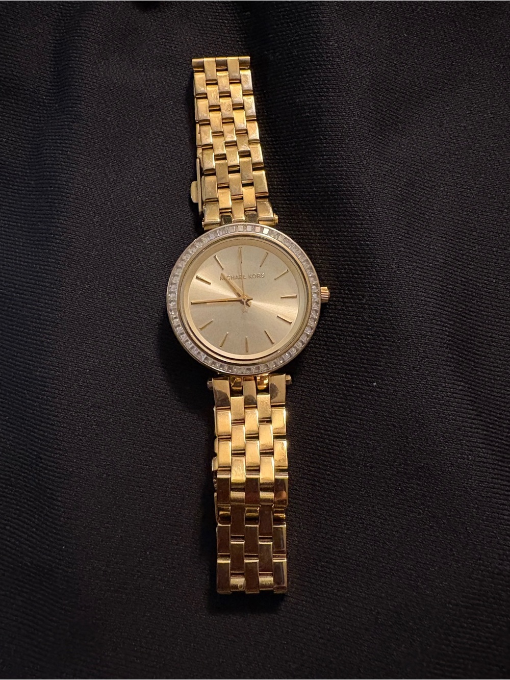 Michael Kors Gold-Tone Crystal Accent Round Bracelet Watch
